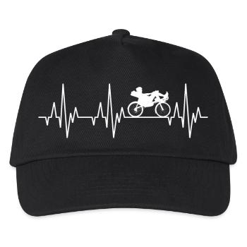 Vélo couché couché ECG de Heartbeat - Casquette de baseball Enfant - noir - Devant