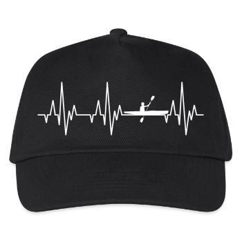 Heartbeat ECG Canoeing Canoë Bateau à rames - Casquette de baseball Enfant - noir - Devant