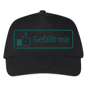 Gefällt mir - Kinder Basecap - Schwarz - Vorne