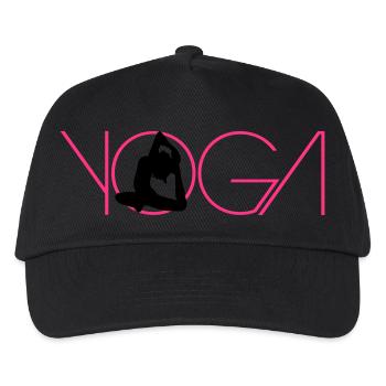 Logo de femme texte exercice de Yoga - Casquette de baseball Enfant - noir - Devant