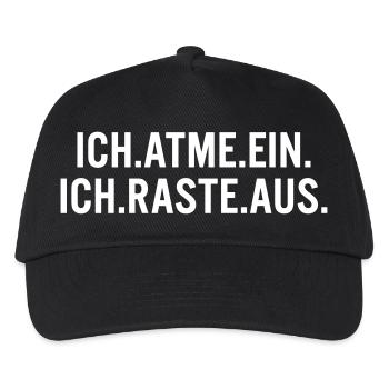 Ich atme ein, ich raste aus - Kinder Basecap - Schwarz - Vorne