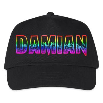 damian rs regenbogen - Kinder Basecap - Schwarz - Vorne