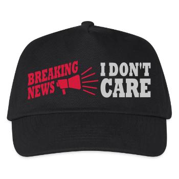 Breaking news don't care - Kinder Basecap - Schwarz - Vorne