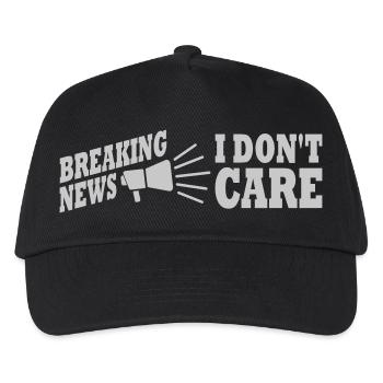 Breaking news don't care - Kinder Basecap - Schwarz - Vorne