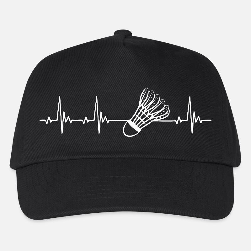 Badminton heartbeat - Kids’ Baseball Cap - black