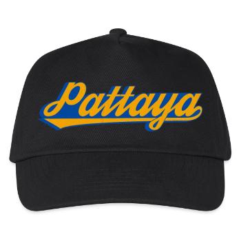 Pattaya Retro Schriftzug - Kinder Basecap - Schwarz - Vorne
