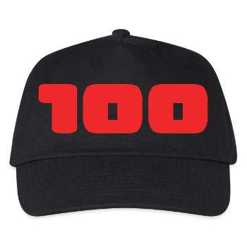100. 100 YEARS. 100th ANNIVERSARY. BIRTHDAY 100 - Kids’ Baseball Cap - black - Front
