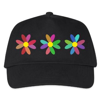 FLOWER. FLOWER. NATURE. ECOLOGY. ANNIVERSARY - Kids’ Baseball Cap - black - Front