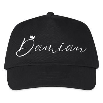 Damian Name König T-Shirt Geschenk Männer - Kinder Basecap - Schwarz - Vorne