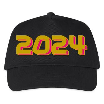 2024. JAHR. ALLES GUTE ZUM NEUEN JAHR. SILVESTER - Kinder Basecap - Schwarz - Vorne