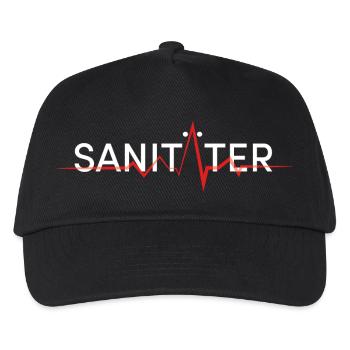sanitäter schriftzug rettung w - Kinder Basecap - Schwarz - Vorne
