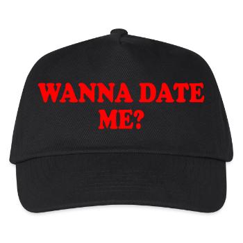 wanna date me - Kinder Basecap - Schwarz - Vorne