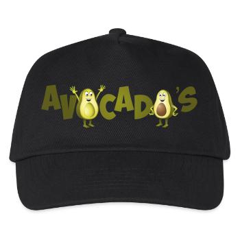 Fröhliches Bild von zwei Avocados. - Kinder Basecap - Schwarz - Vorne