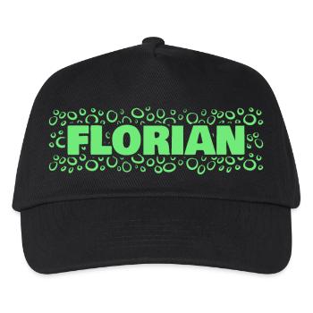 Vorname Florian - Kinder Basecap - Schwarz - Vorne
