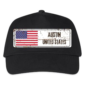 Austin Flagge der Vereinigten Staaten - Kinder Basecap - Schwarz - Vorne