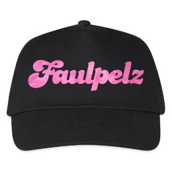 Faulpelz Flausch Pelz Fell coole Sprüche Quotes - Kinder Basecap - Schwarz - Vorne