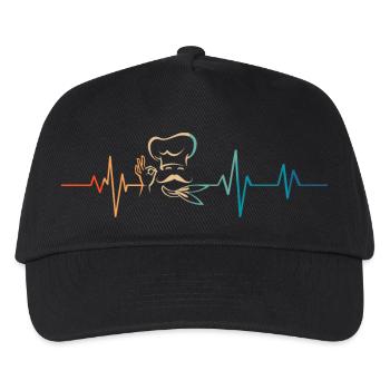 Battement de coeur rétro chef cuisinier - Casquette de baseball Enfant - noir - Devant