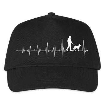 Heartbeat Walk with Dog - Kids’ Baseball Cap - black - Front