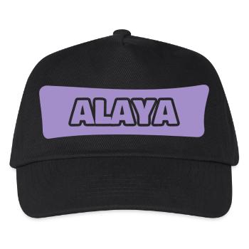 First name Alaya - Kids’ Baseball Cap - black - Front
