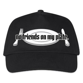 No friends on my plate // Illustration - Kinder Basecap - Schwarz - Vorne