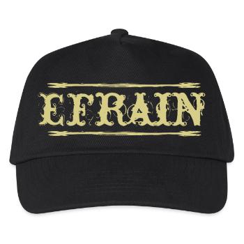 Efrain goldener Text Name Namensschild - Kinder Basecap - Schwarz - Vorne