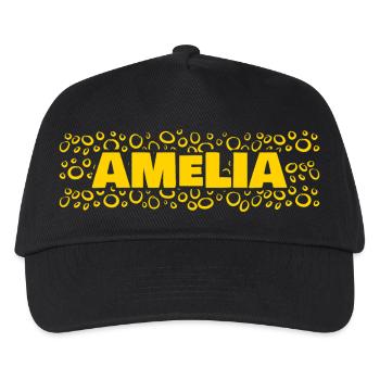 Vorname Amelia - Kinder Basecap - Schwarz - Vorne