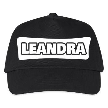 Name Leandra - Kinder Basecap - Schwarz - Vorne