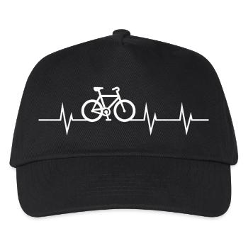 Heartbeat of a Cyclist - Kinder Basecap - Schwarz - Vorne