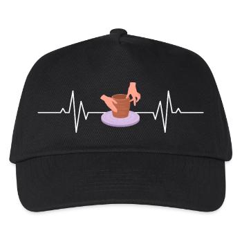 Ceramic Heartbeat Handmade Art - Kids’ Baseball Cap - black - Front