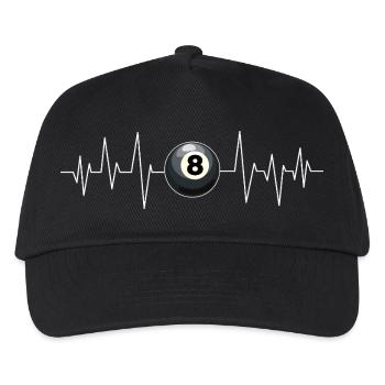 Billard Herzschlag Linie Queue Sport Lustig Pool - Kinder Basecap - Schwarz - Vorne