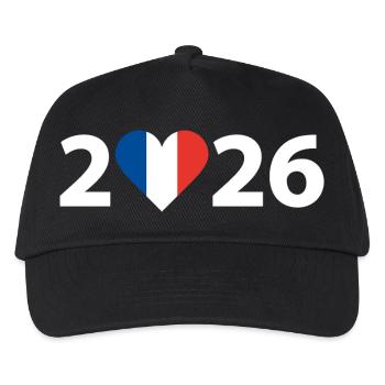 J’aime la France 2026, vacances en France 2026 - Casquette de baseball Enfant - noir - Devant