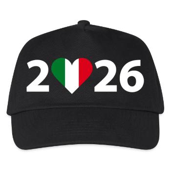 I love Italien 2026, Italien 2026 - Kinder Basecap - Schwarz - Vorne