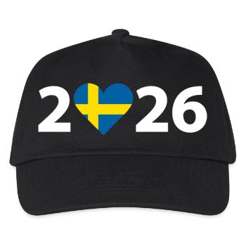 J’aime Suède 2026, Suède 2026 - Casquette de baseball Enfant - noir - Devant