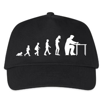 Evolution vom Baby zum Schreiber, Autor - Kinder Basecap - Schwarz - Vorne