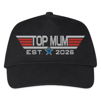 Top-Mutter Est. 2026 - Kinder Basecap - Schwarz - Vorne