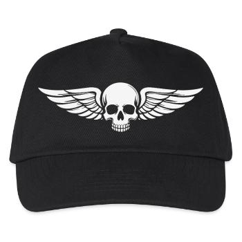 Motard Skull Wings - Casquette de baseball Enfant - noir - Devant