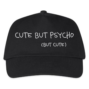 Cute But Psycho Minimal Saying - Kids’ Baseball Cap - black - Front