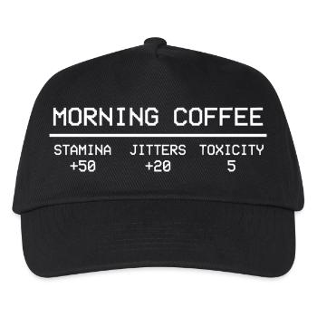 Morning Coffee Gamer Statistiques Pixel Humour - Casquette de baseball Enfant - noir - Devant
