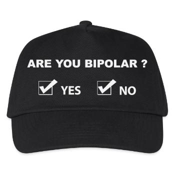 Funny Bipolar Humor - Sarcastic Quote White - Kids’ Baseball Cap - black - Front