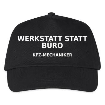 Workshop instead of office – CAR MECHANIC - Kids’ Baseball Cap - black - Front