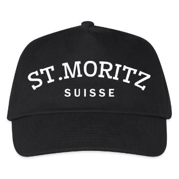 St. Moritz - Suisse - Schweiz - Swiss - Kinder Basecap - Schwarz - Vorne