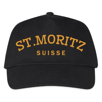 St. Moritz - Suisse - Schweiz - Swiss - Kinder Basecap - Schwarz - Vorne