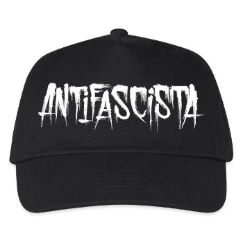 Antifascista Schriftzug Graffiti Antifaschismus - Kinder Basecap - Schwarz - Vorne