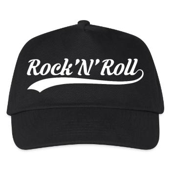 Rock'N'Roll Retro-Sportlogo - Kinder Basecap - Schwarz - Vorne
