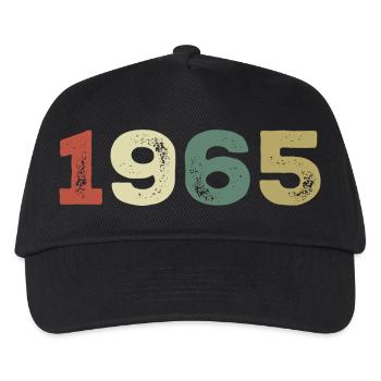 1965 Jahrgang 1965 - Kinder Basecap - Schwarz - Vorne