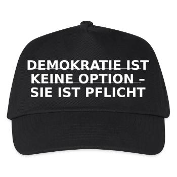 DEMOKRATIE IST KEINE OPTION – SIE IST PFLICHT - Kinder Basecap - Schwarz - Vorne