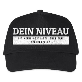 SARKASMUS - Keine Messlatte eher eine Stolperfalle - Kinder Basecap - Schwarz - Vorne