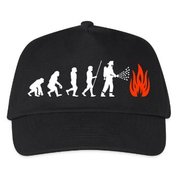 Feuerwehr Evolution Feuerwehrmann - Kinder Basecap - Schwarz - Vorne
