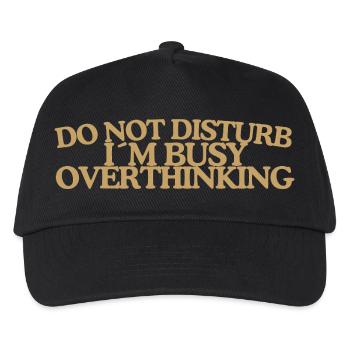 Do not disturb Overthinking Retro Saying Gold - Kids’ Baseball Cap - black - Front