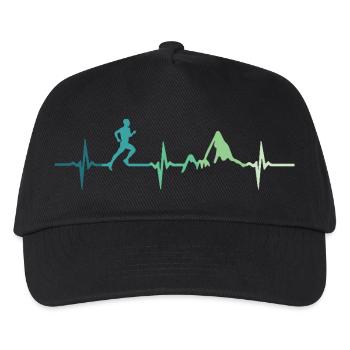 Trailrunning-Herzschlag - Kinder Basecap - Schwarz - Vorne